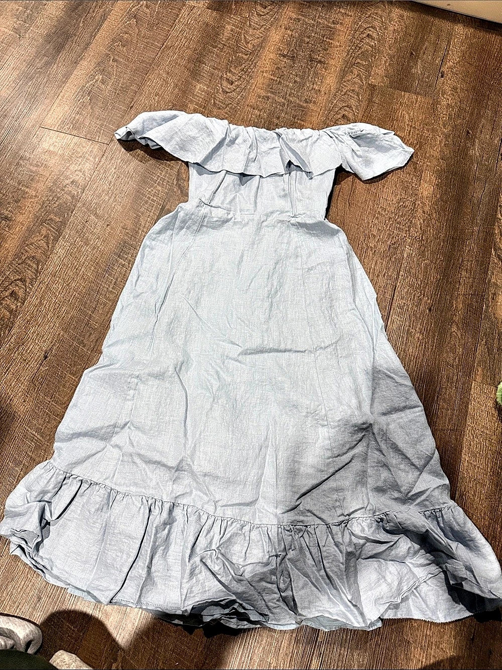 Wilfred Marmion Dress Off-Shoulder Ruffle Mini Dress in Blue